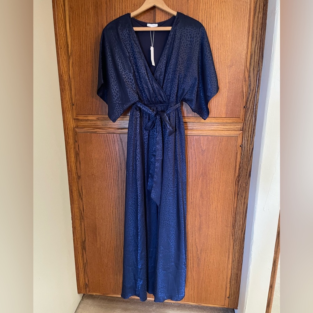 Baltic Born Navy Leopard Subtle Print Maxi Dress